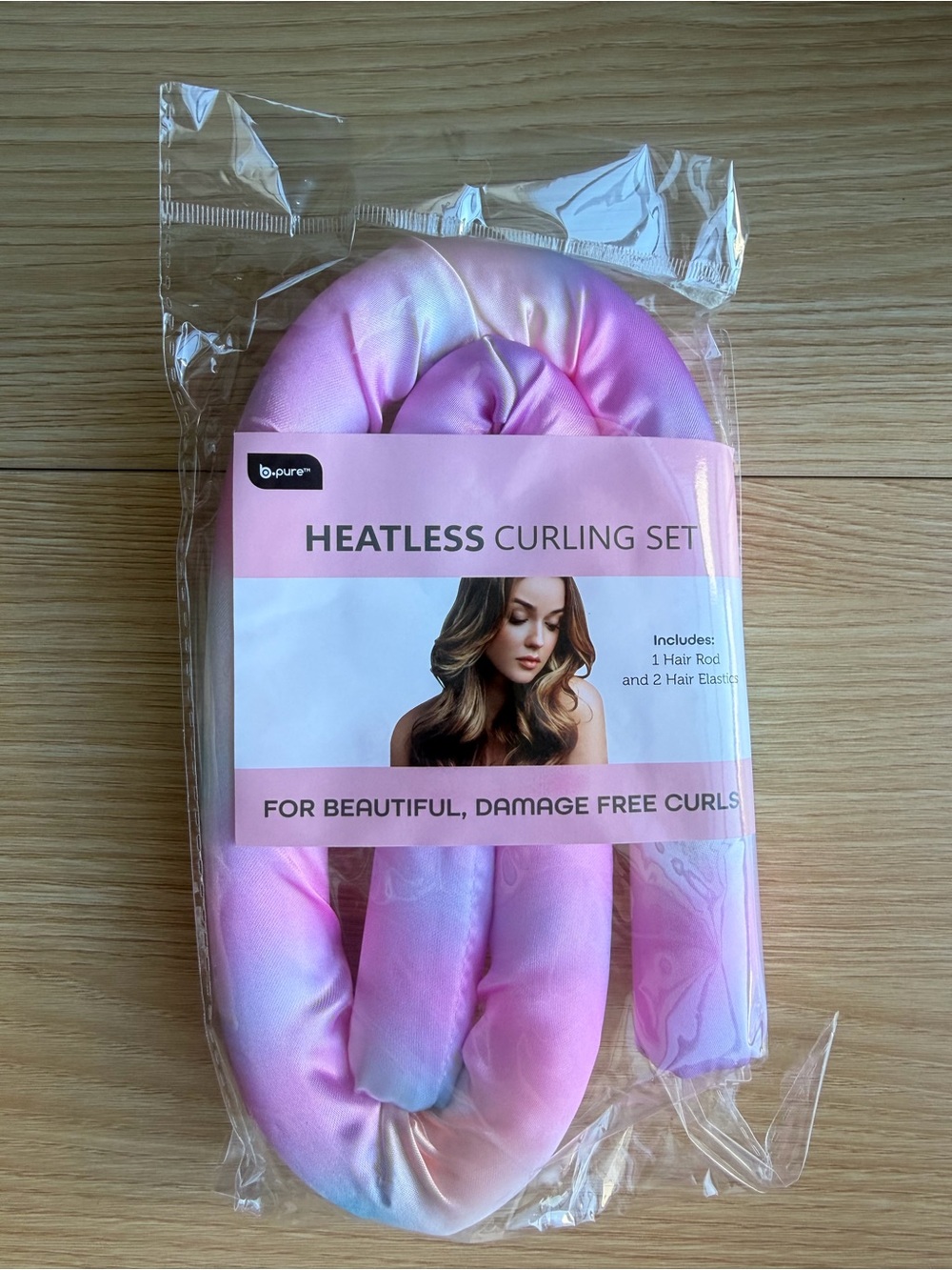 Heatless Curling Set - Pink Ombre Satin Hair Rod